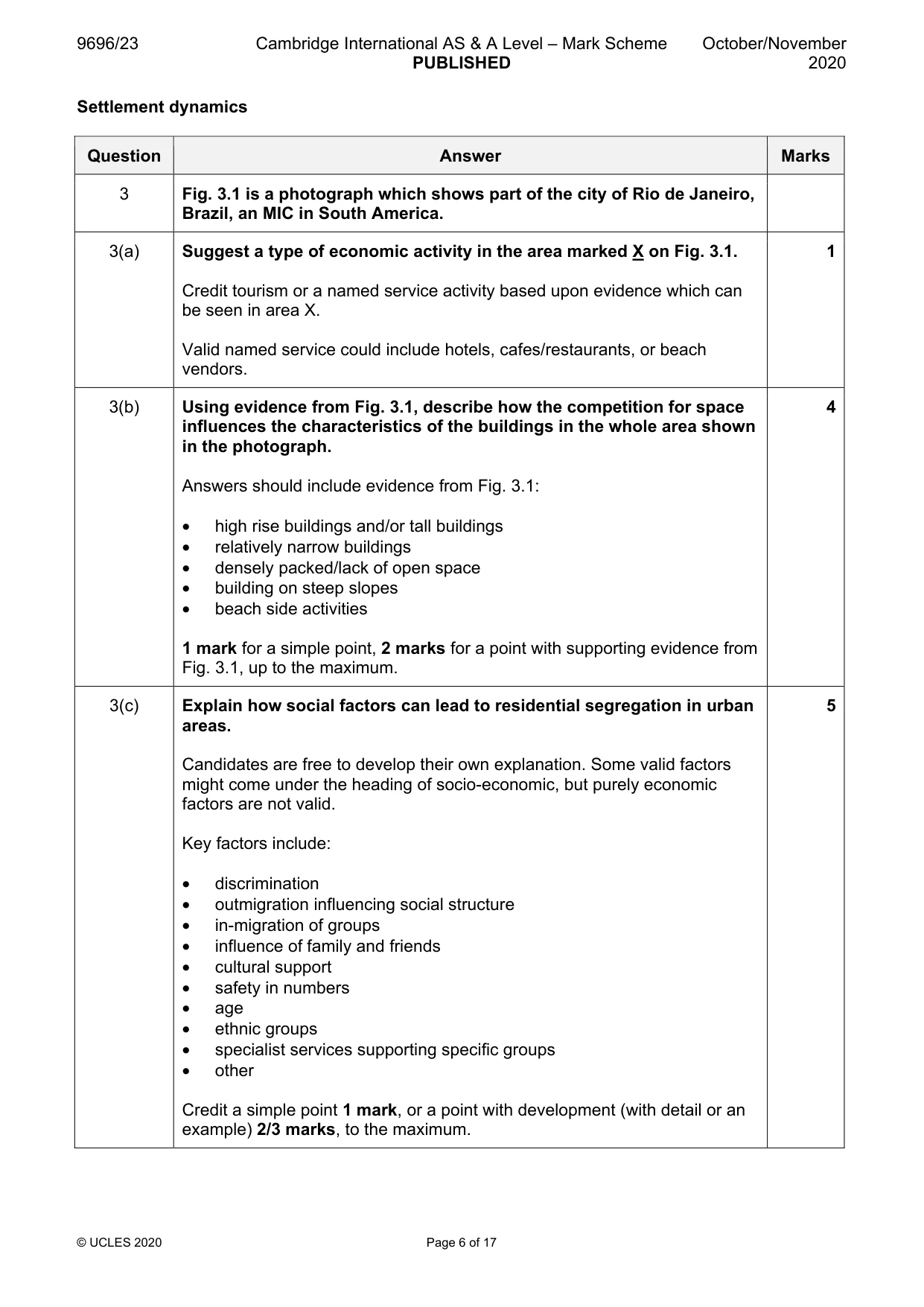 Mark scheme, page 6 of 17