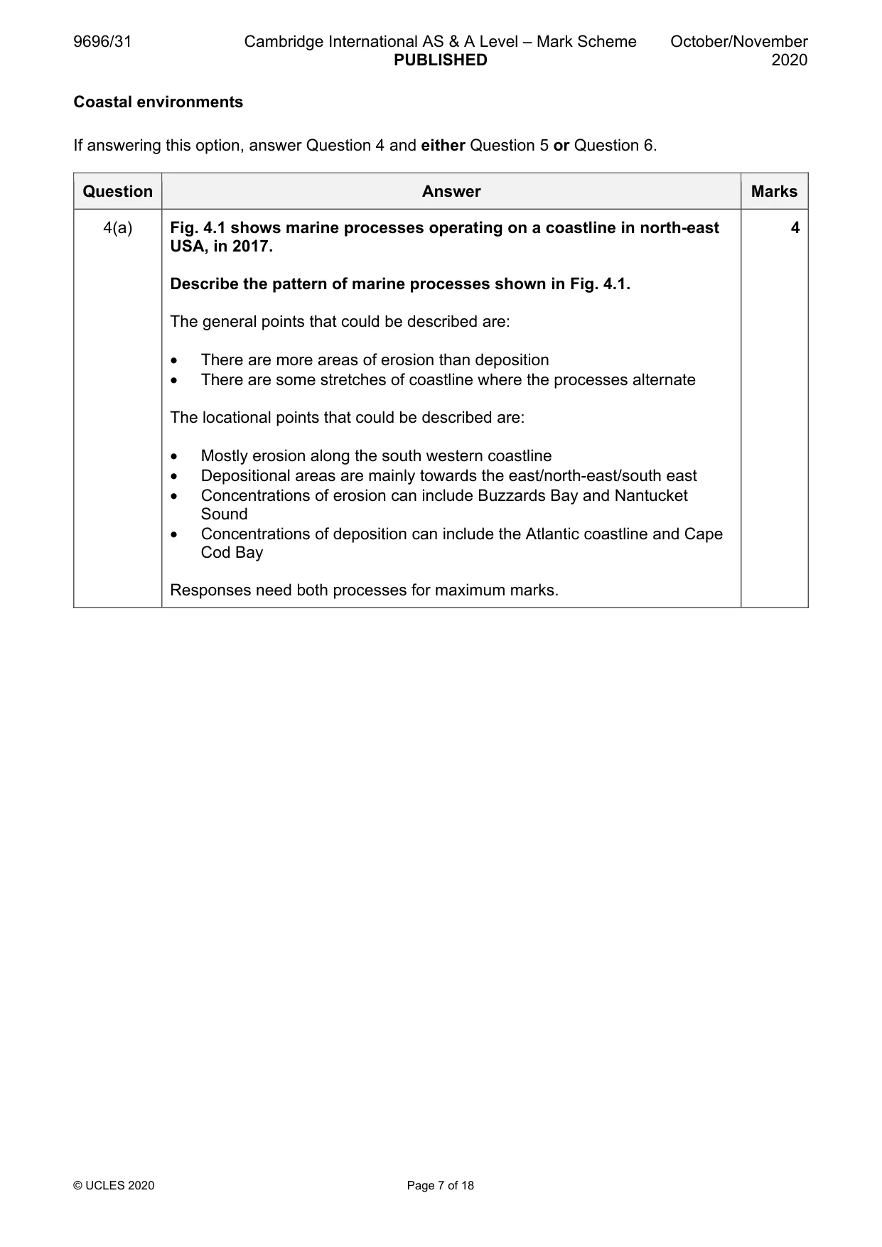 Mark scheme, page 7 of 18