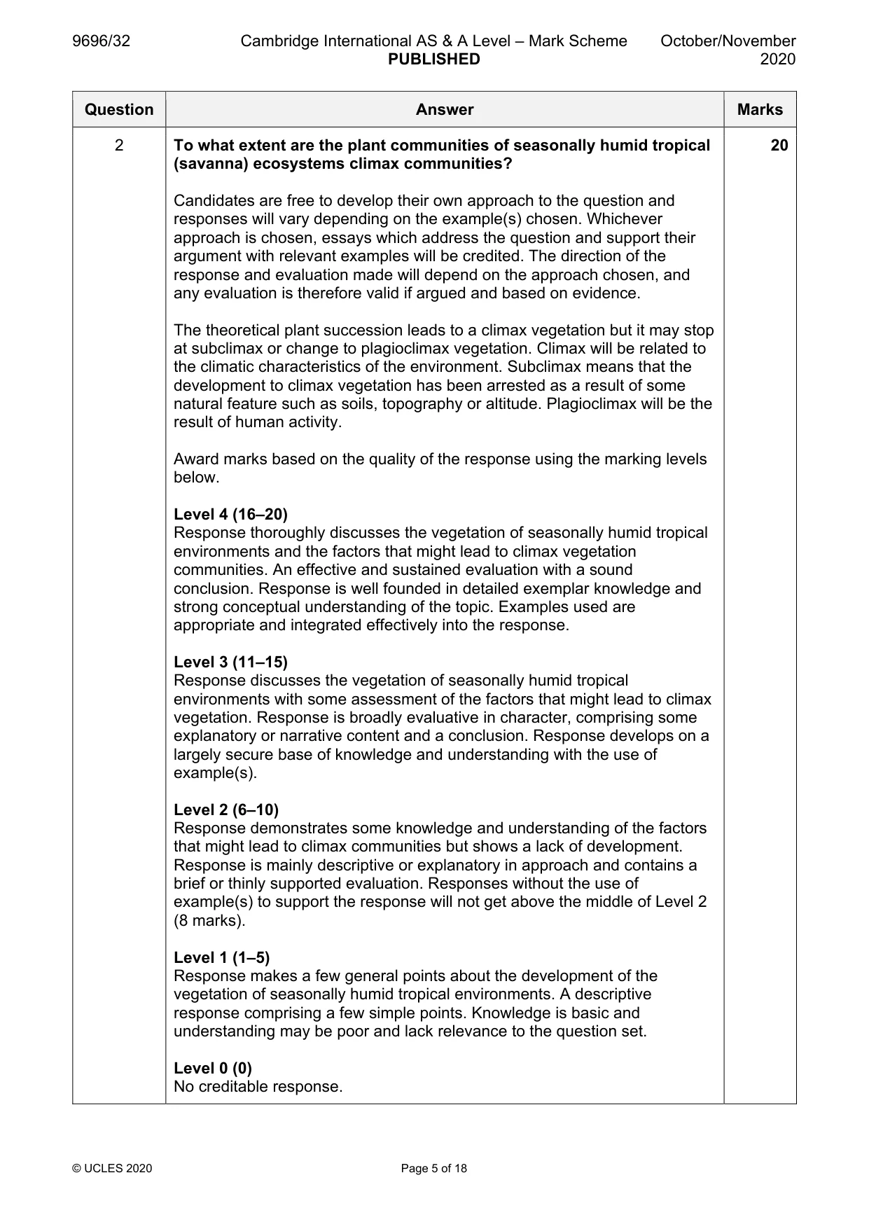 Mark scheme, page 5 of 18