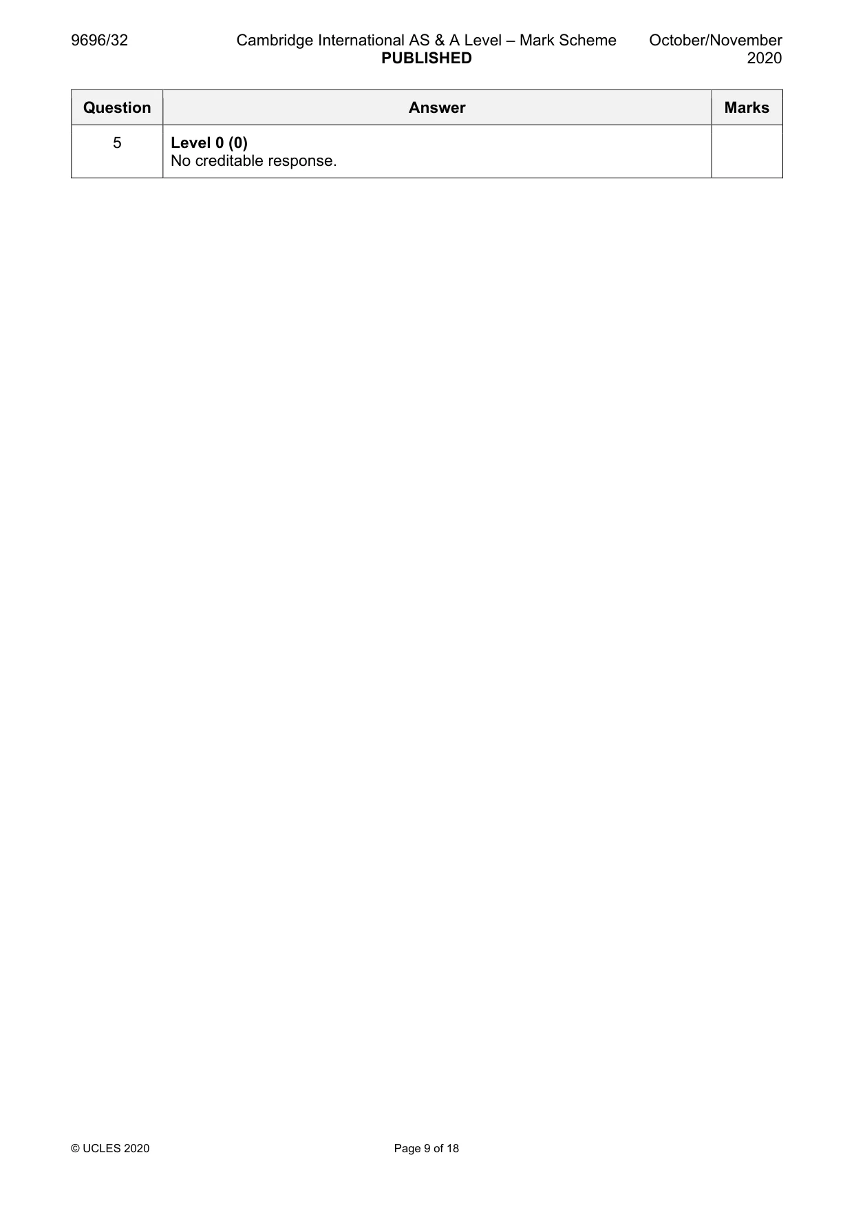 Mark scheme, page 9 of 18