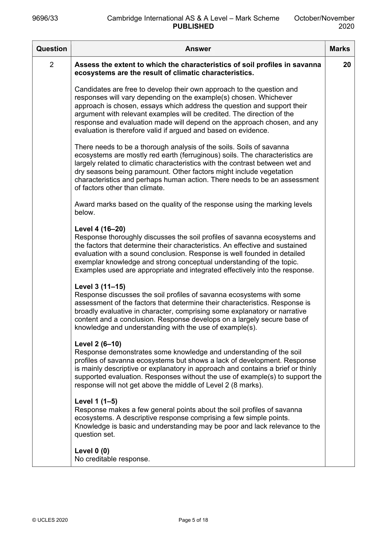 Mark scheme, page 5 of 18