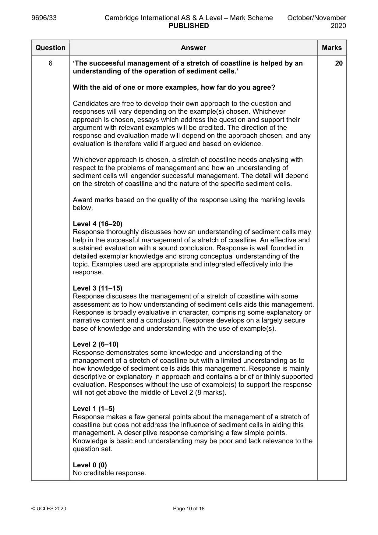 Mark scheme, page 10 of 18