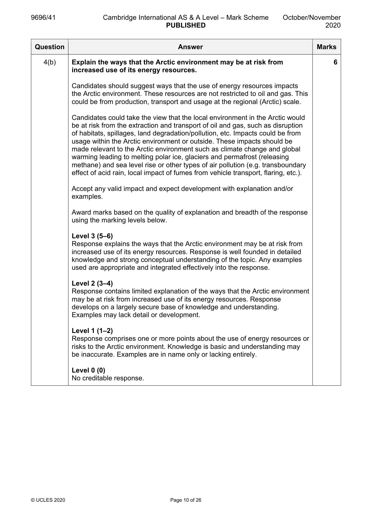 Mark scheme, page 10 of 26