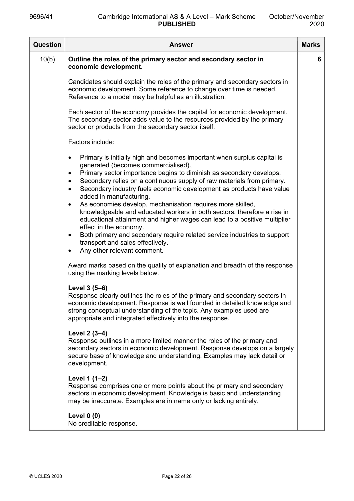 Mark scheme, page 22 of 26