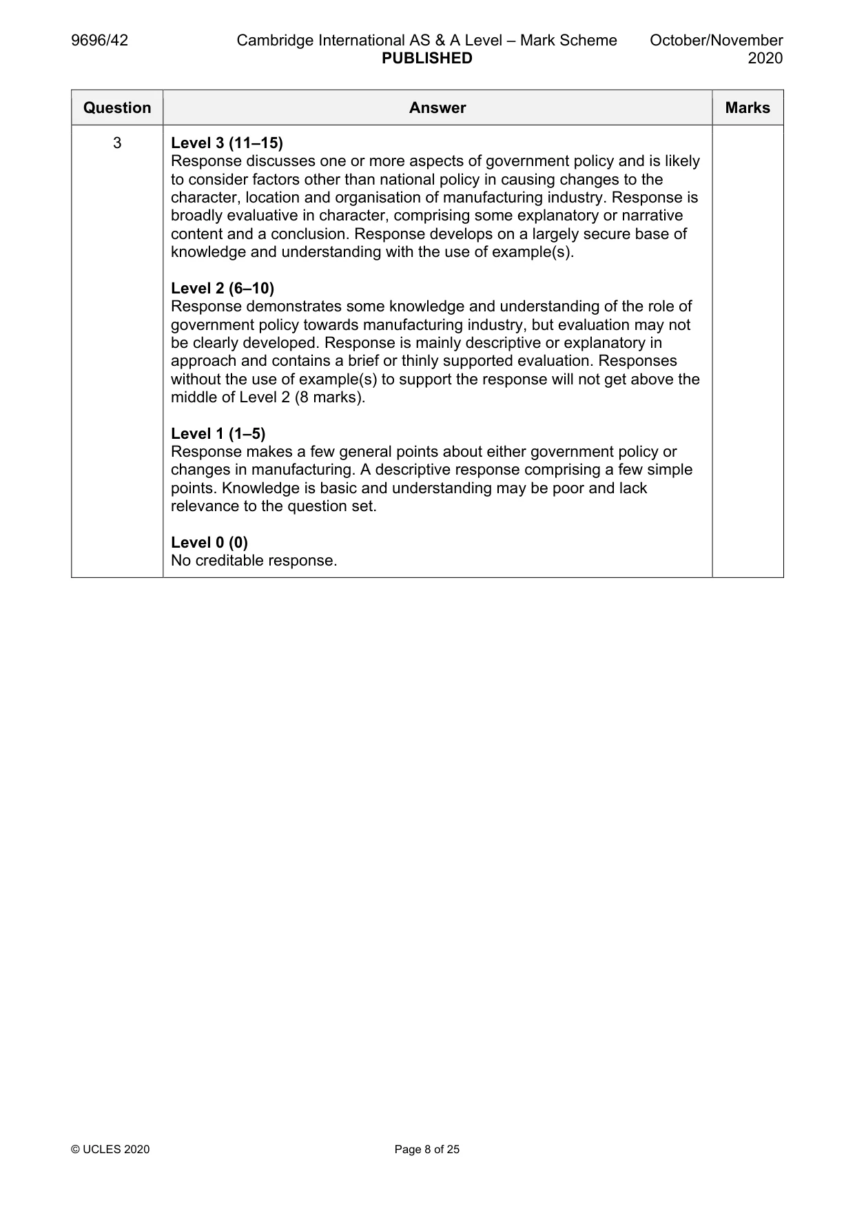 Mark scheme, page 8 of 25