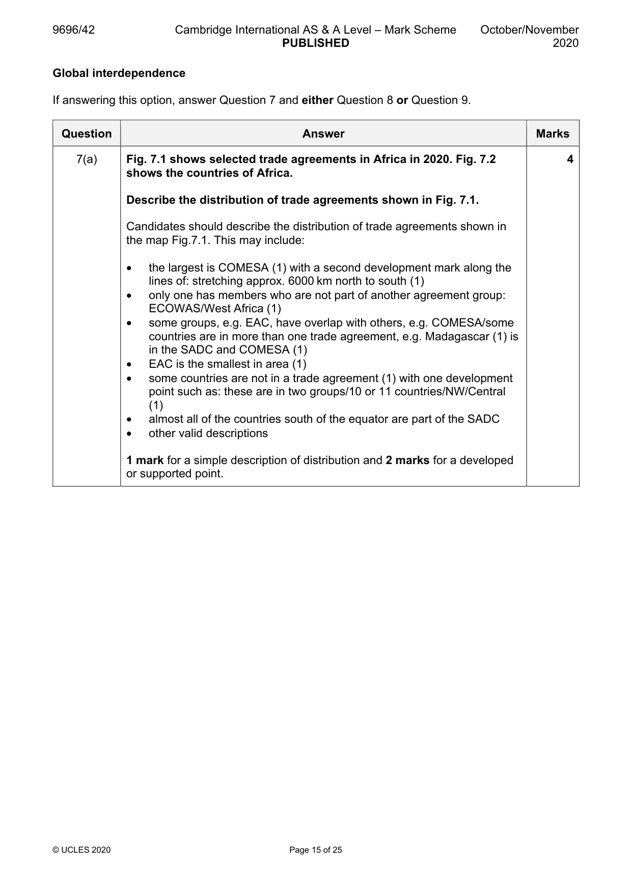 Mark scheme, page 15 of 25