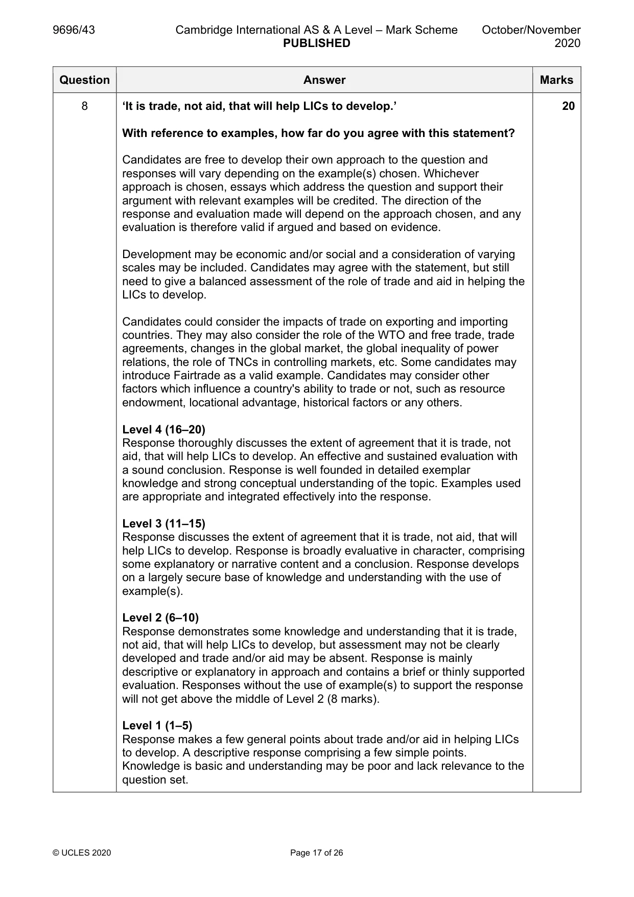 Mark scheme, page 17 of 26