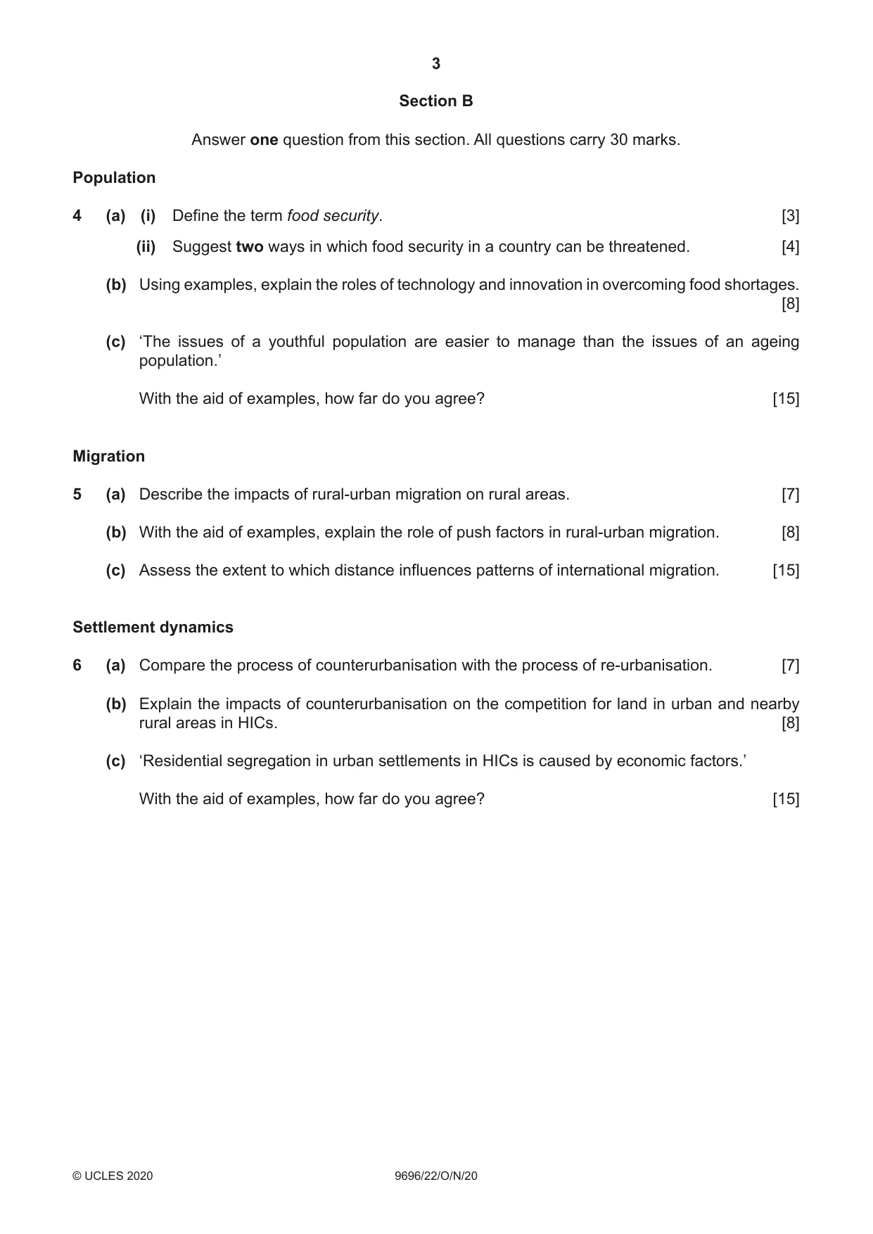 Cambridge A Level Geography 9696 2020 Oct/Nov Paper 2 · Variant 2 question paper, page 3 of 4