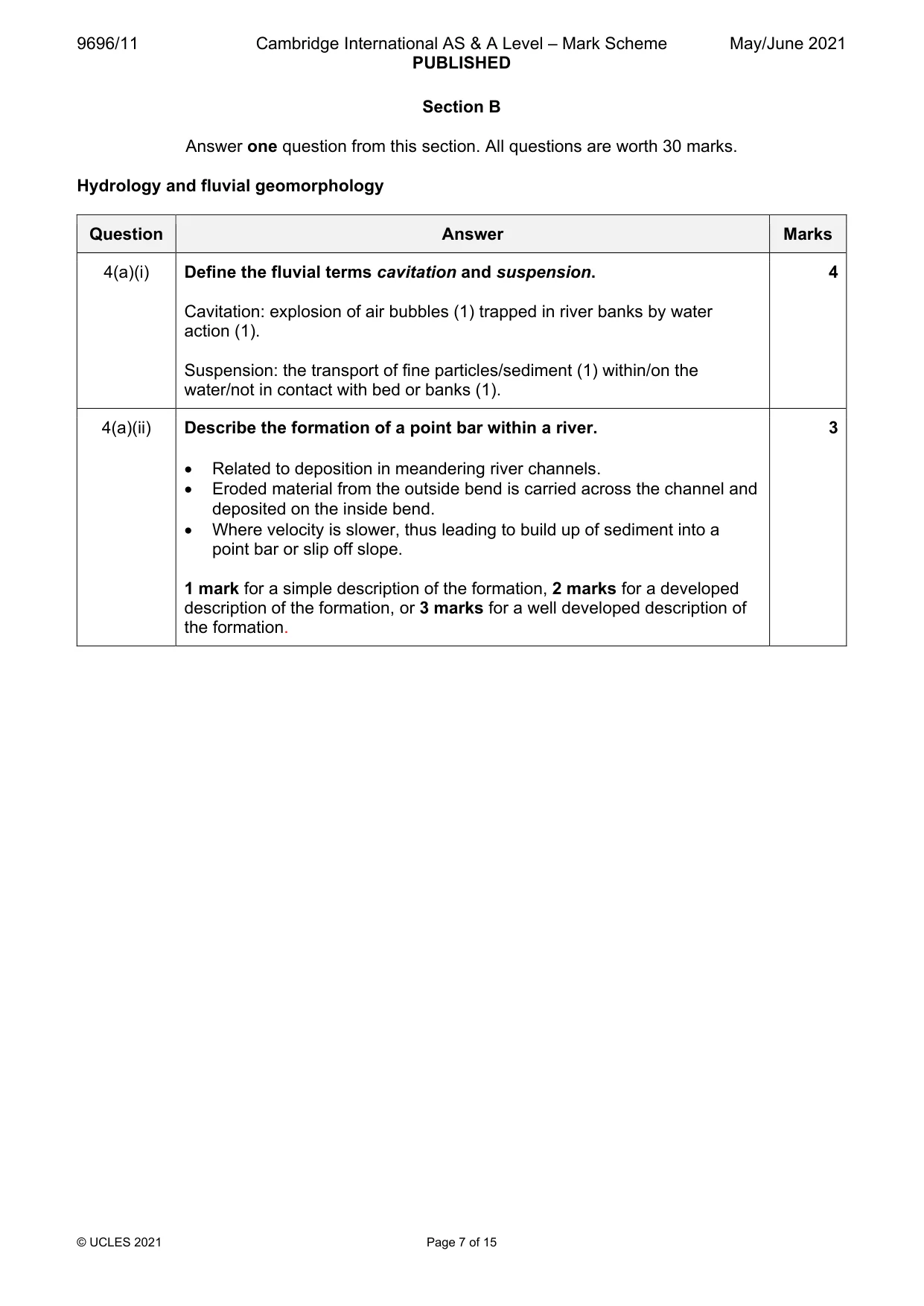 Mark scheme, page 7 of 15