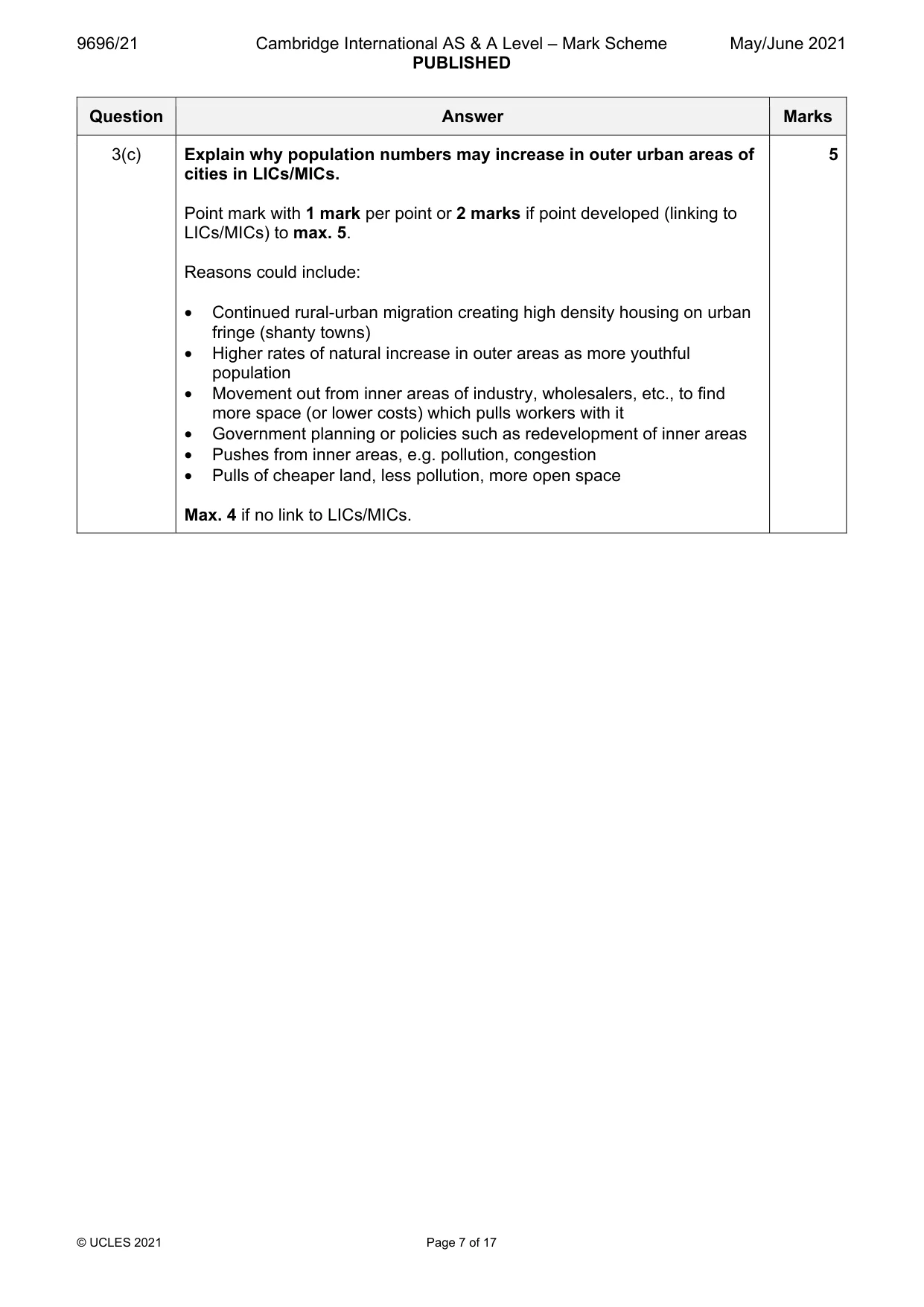 Mark scheme, page 7 of 17