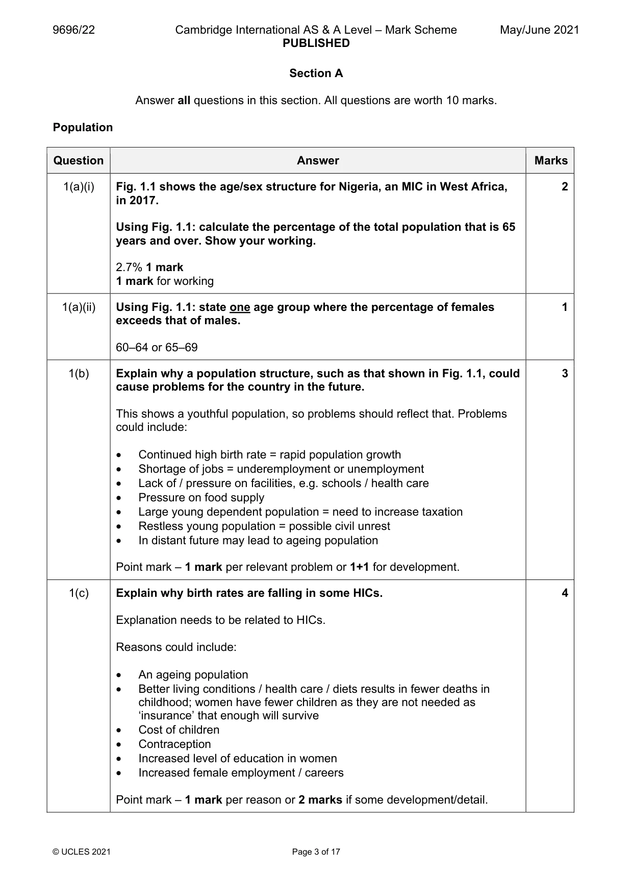 Mark scheme, page 3 of 17
