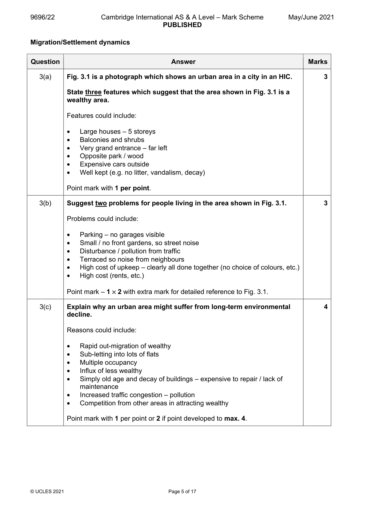 Mark scheme, page 5 of 17