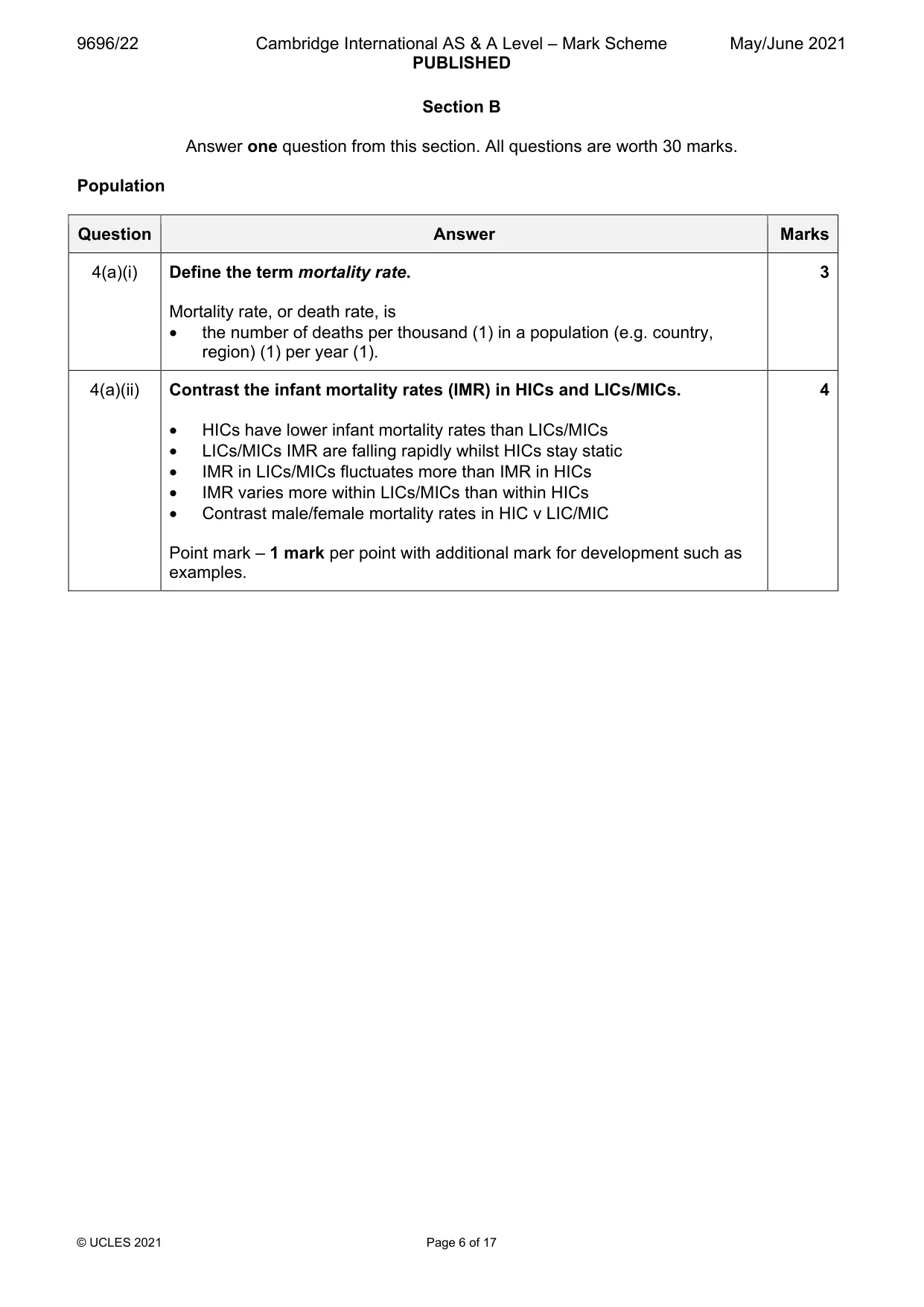 Mark scheme, page 6 of 17