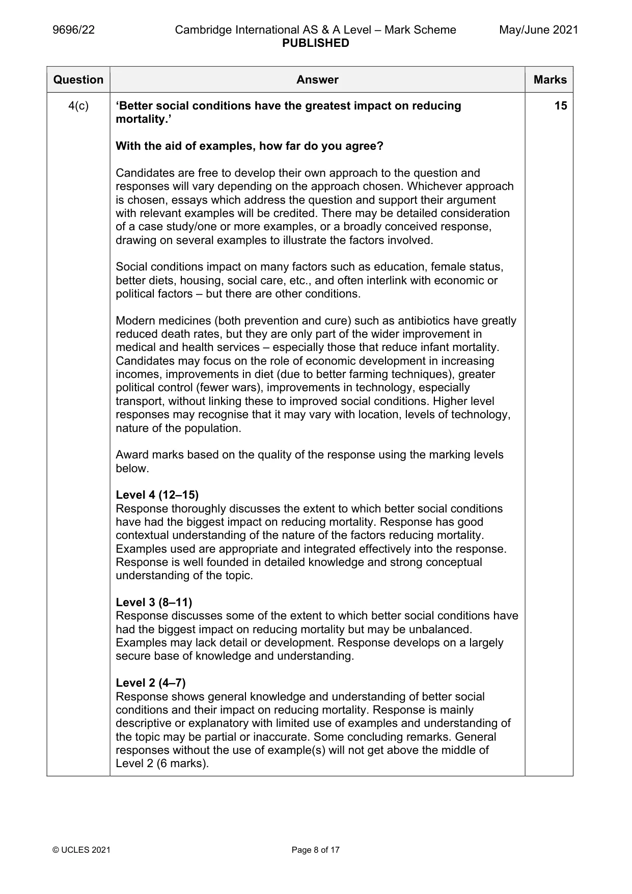 Mark scheme, page 8 of 17