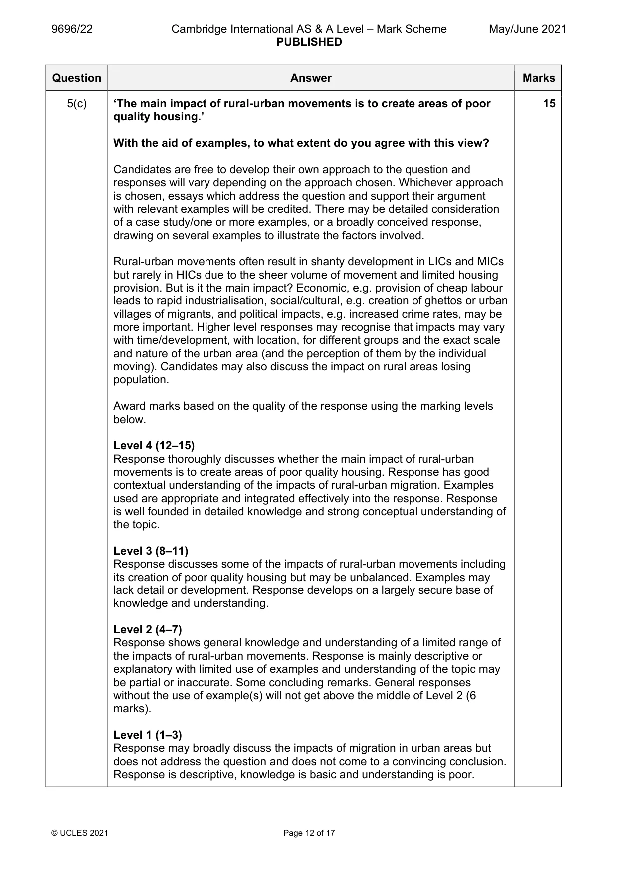 Mark scheme, page 12 of 17