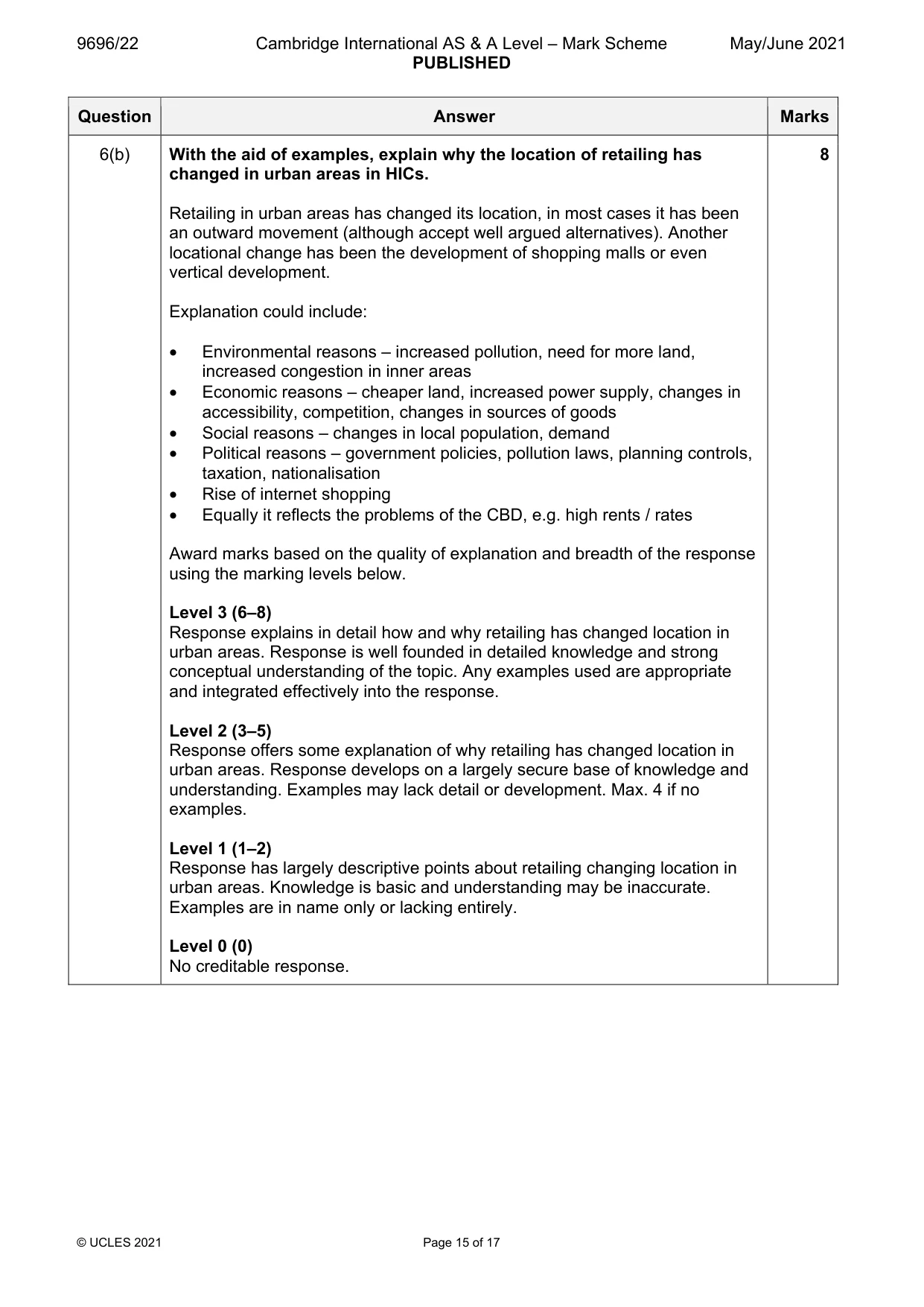 Mark scheme, page 15 of 17