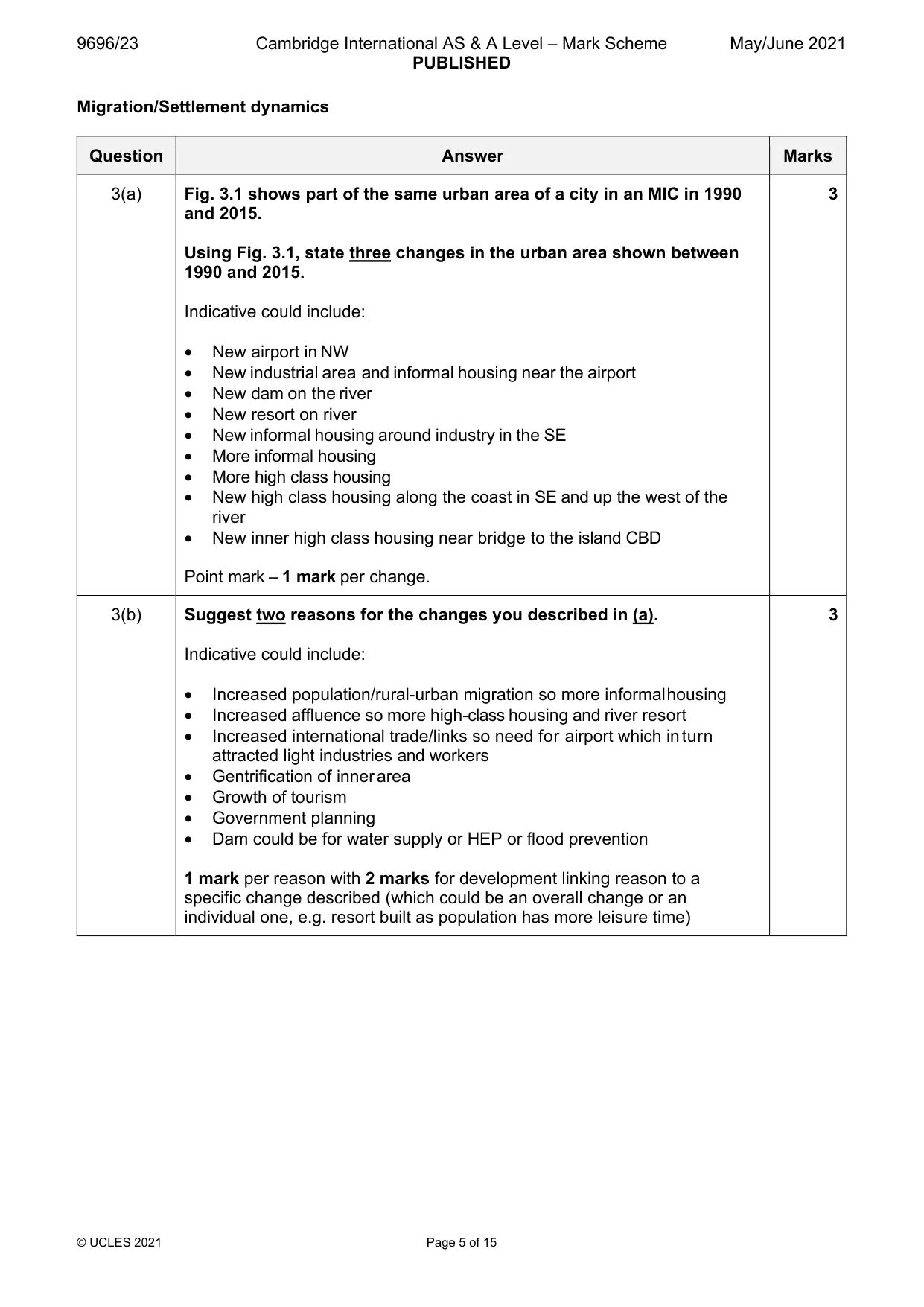 Mark scheme, page 5 of 15