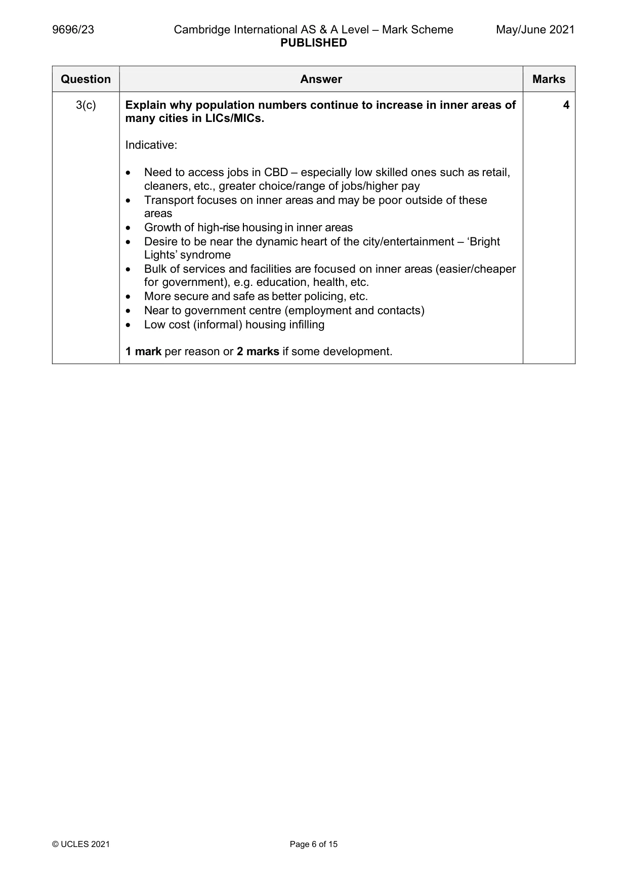 Mark scheme, page 6 of 15