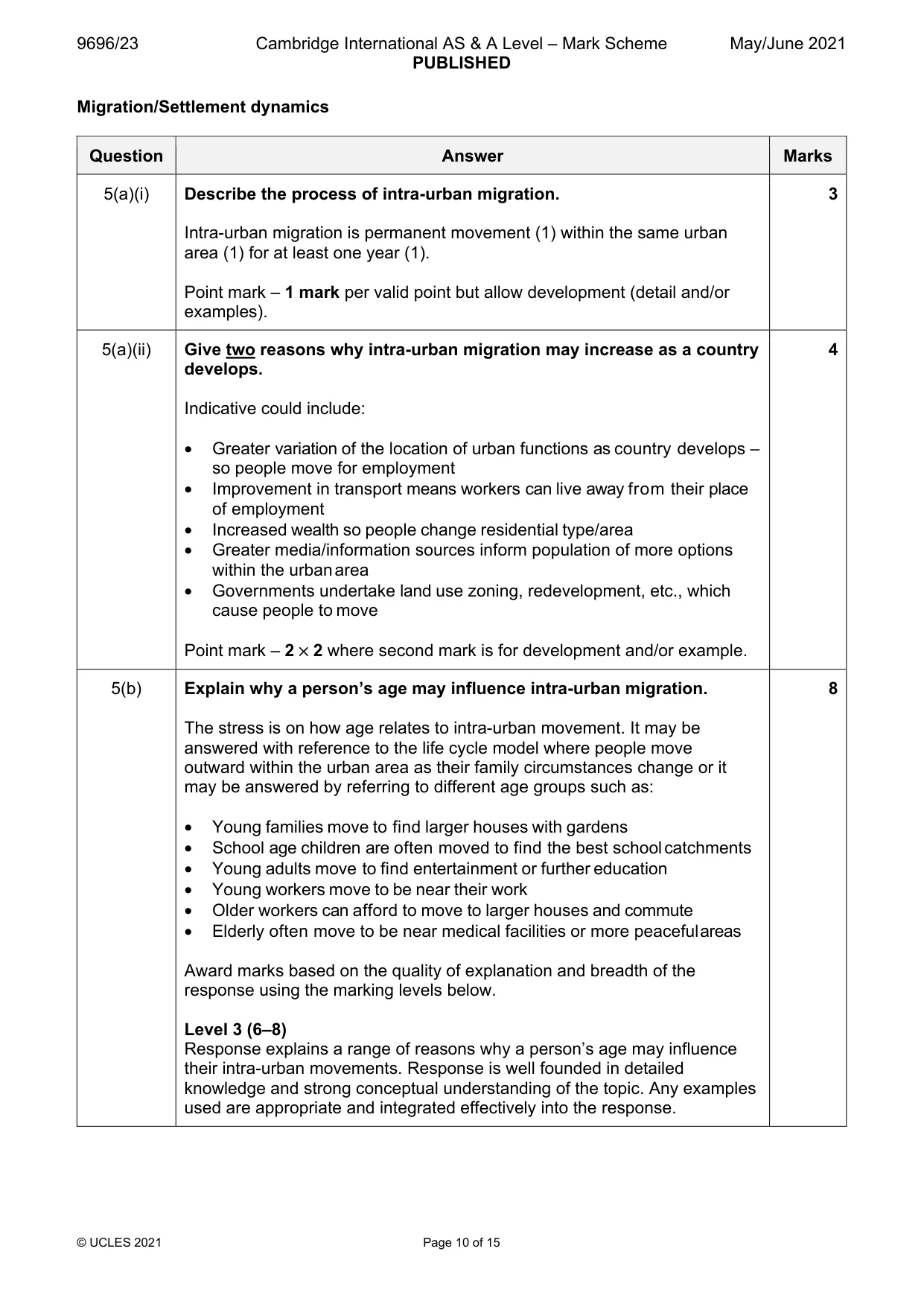 Mark scheme, page 10 of 15