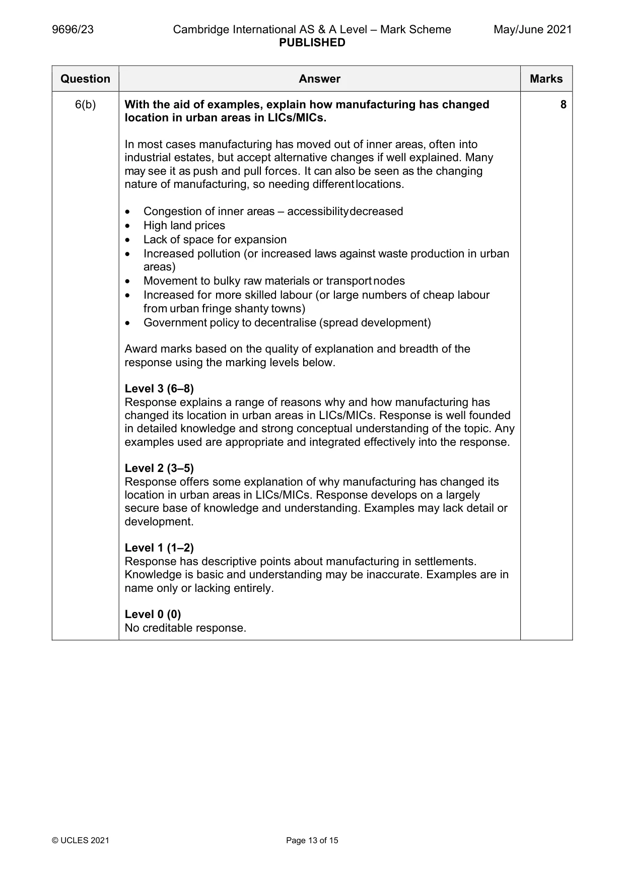 Mark scheme, page 13 of 15