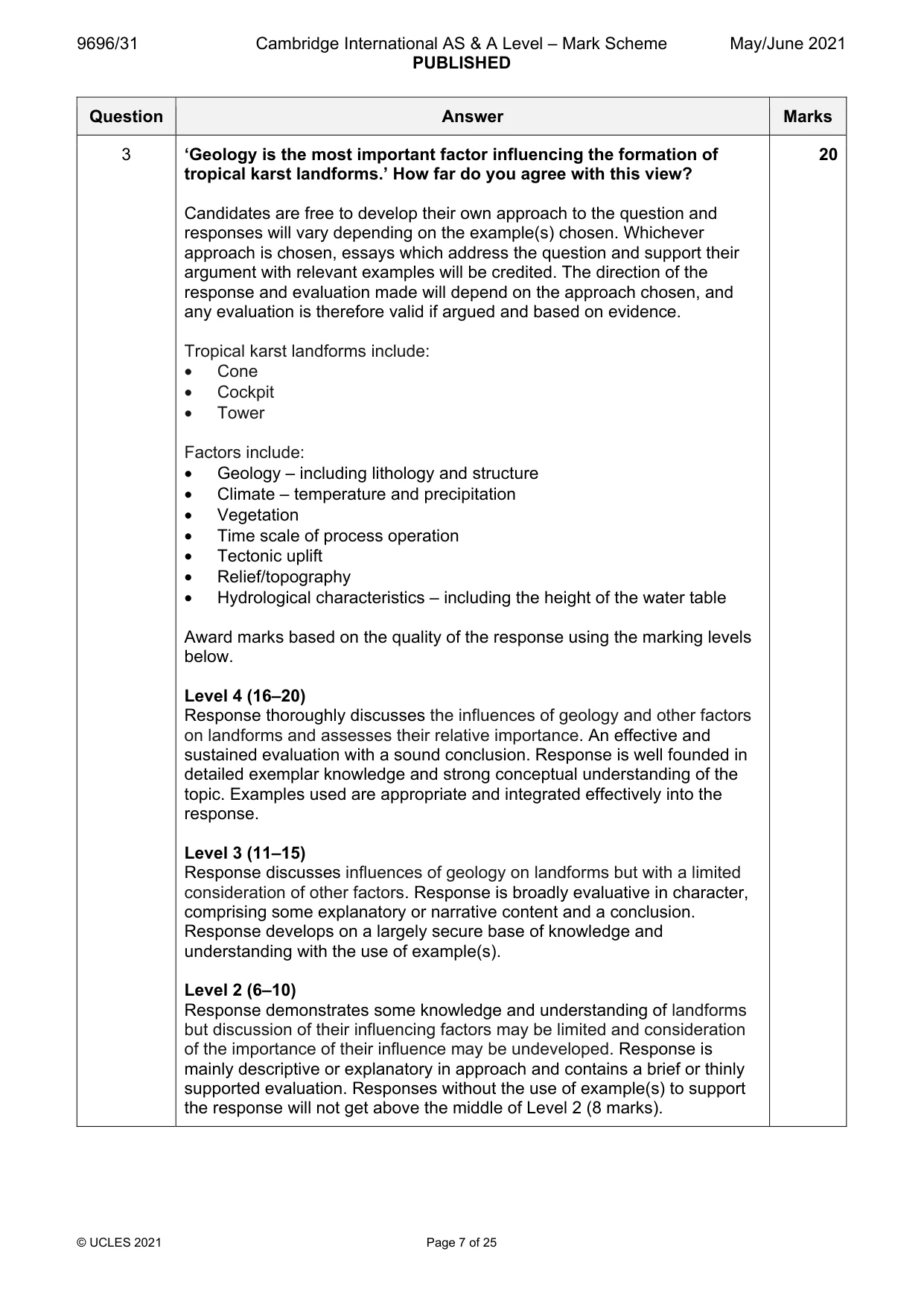 Mark scheme, page 7 of 25