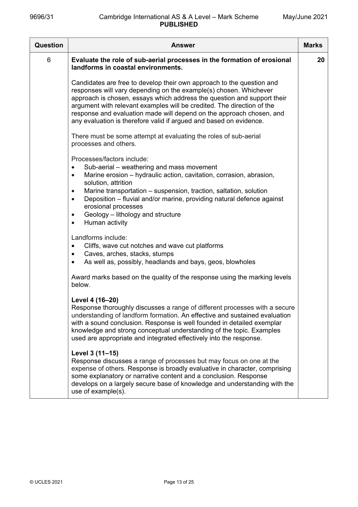 Mark scheme, page 13 of 25