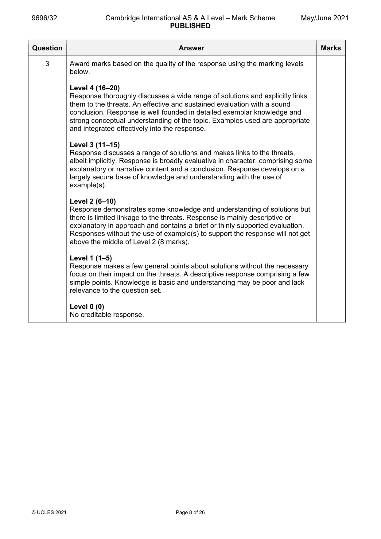 Mark scheme, page 8 of 26