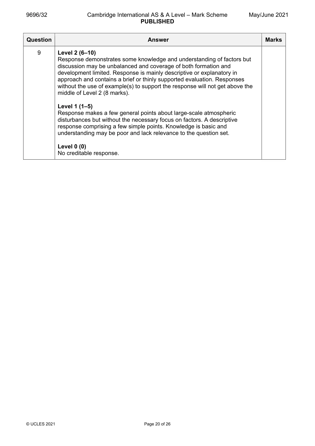 Mark scheme, page 20 of 26
