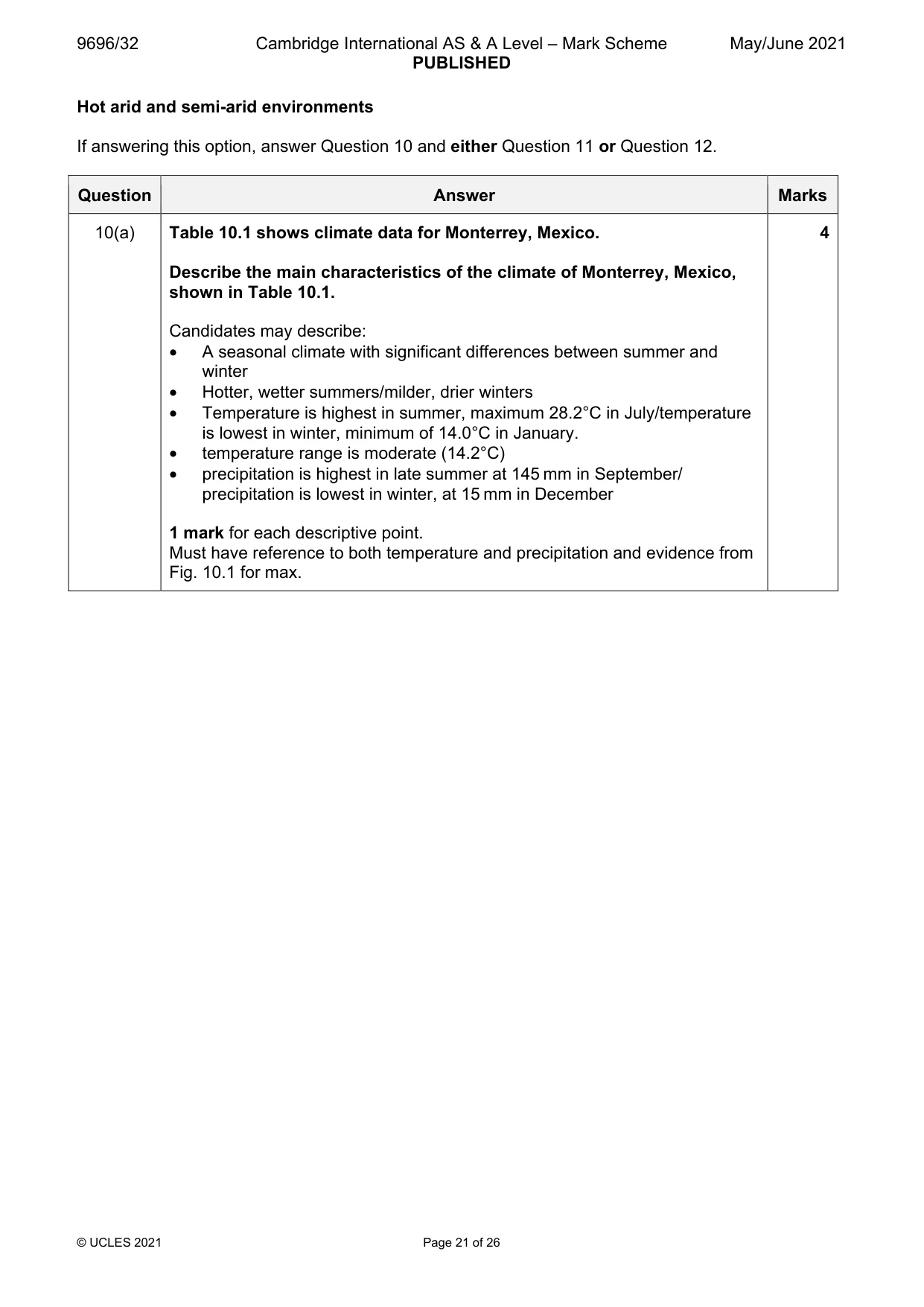 Mark scheme, page 21 of 26