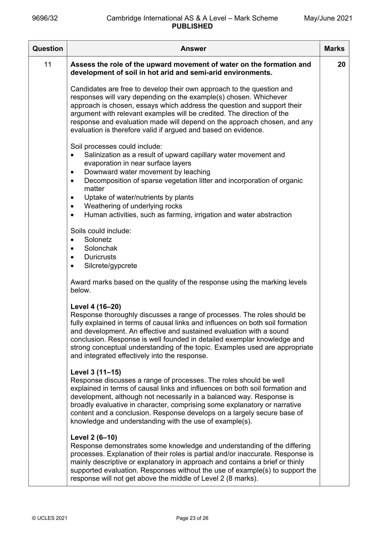 Mark scheme, page 23 of 26