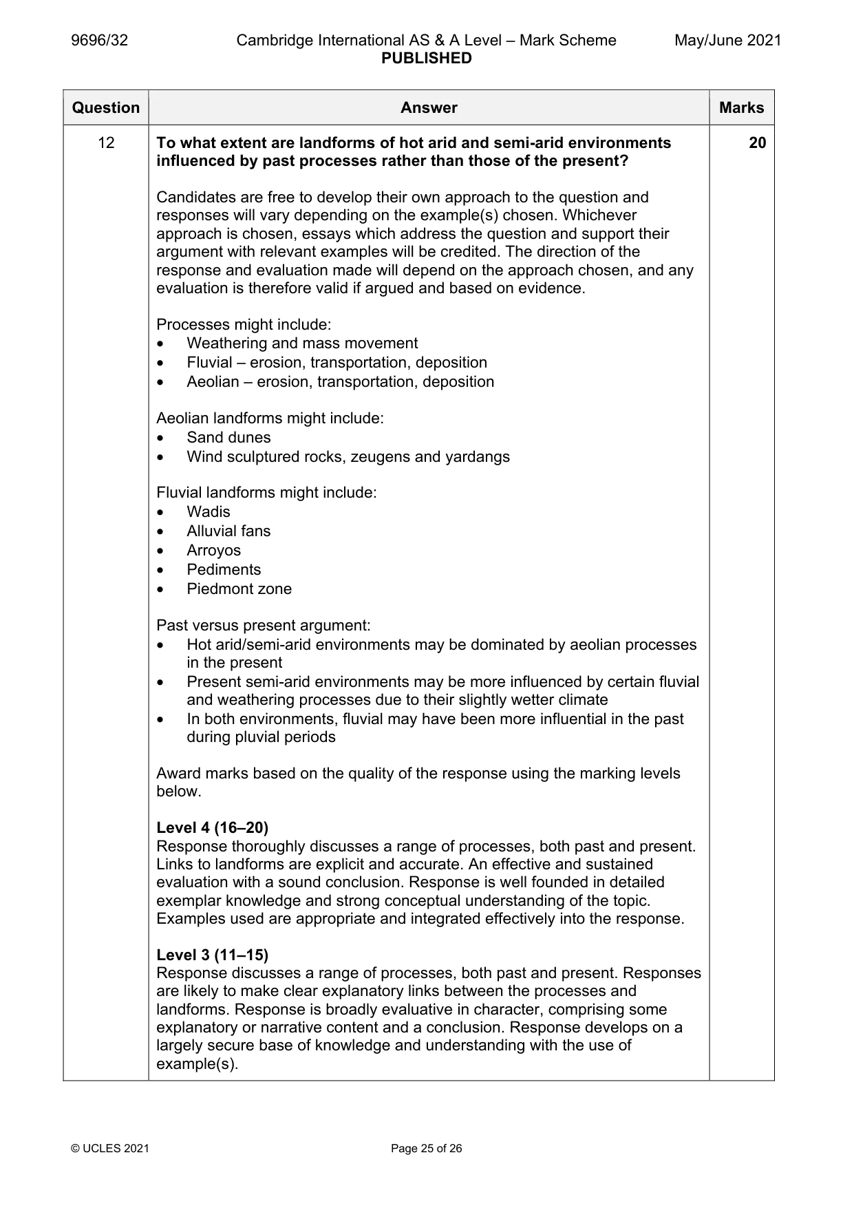 Mark scheme, page 25 of 26
