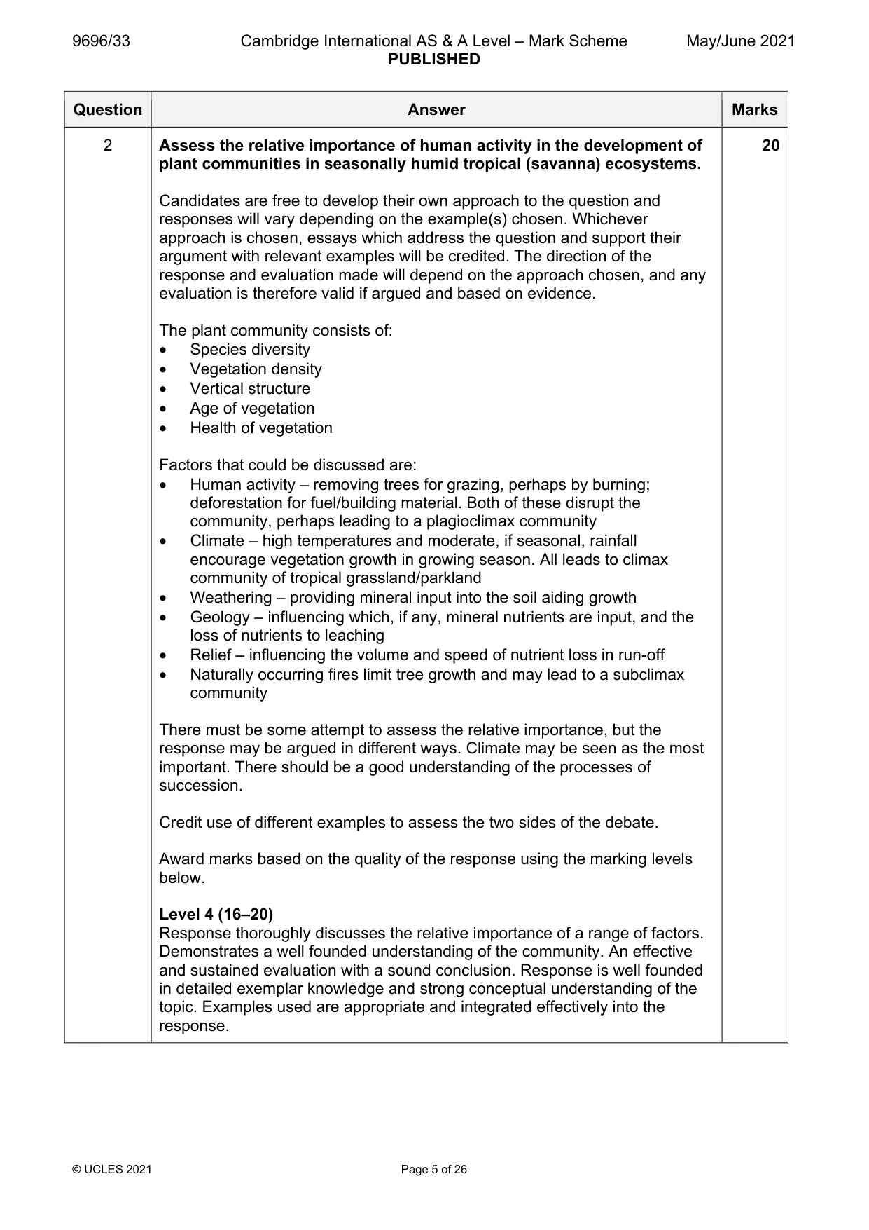 Mark scheme, page 5 of 26