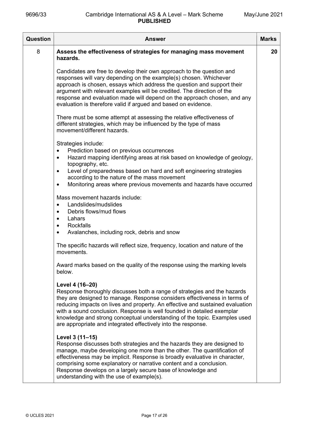 Mark scheme, page 17 of 26