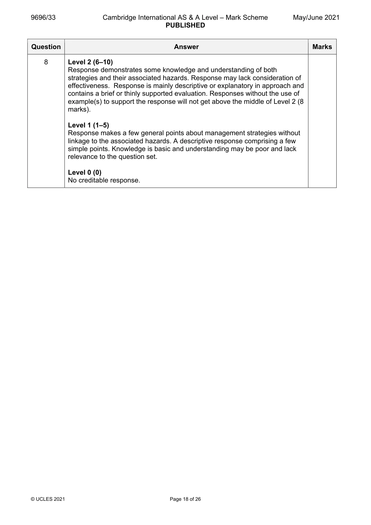 Mark scheme, page 18 of 26