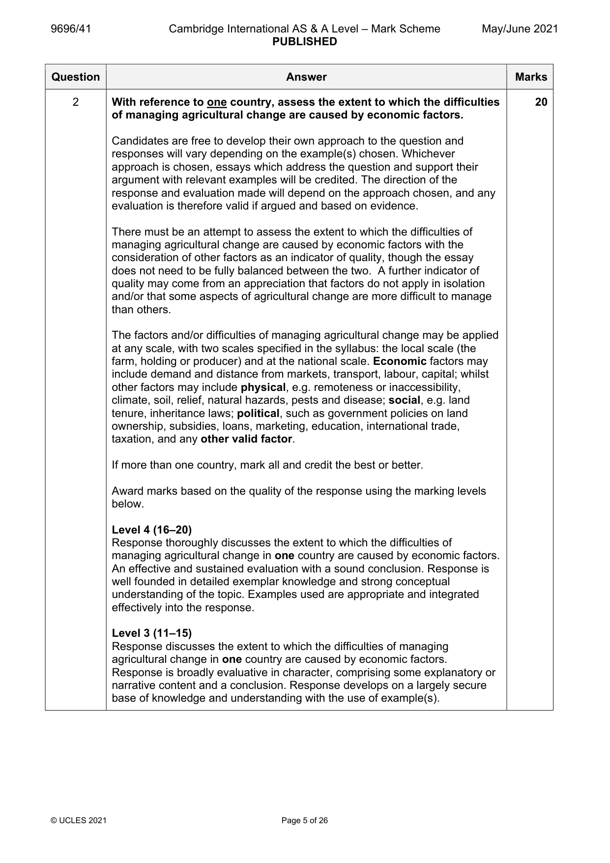 Mark scheme, page 5 of 26
