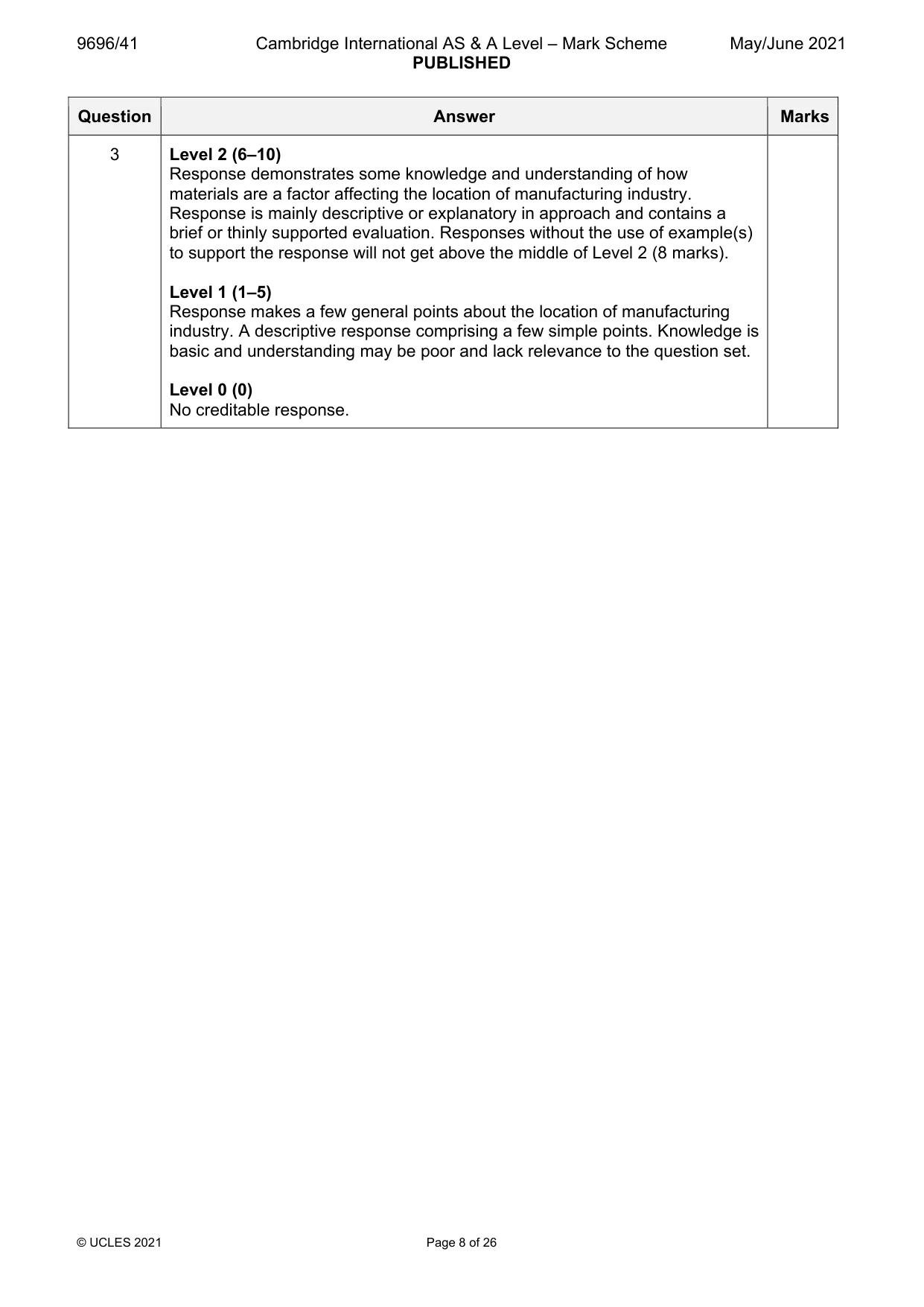 Mark scheme, page 8 of 26