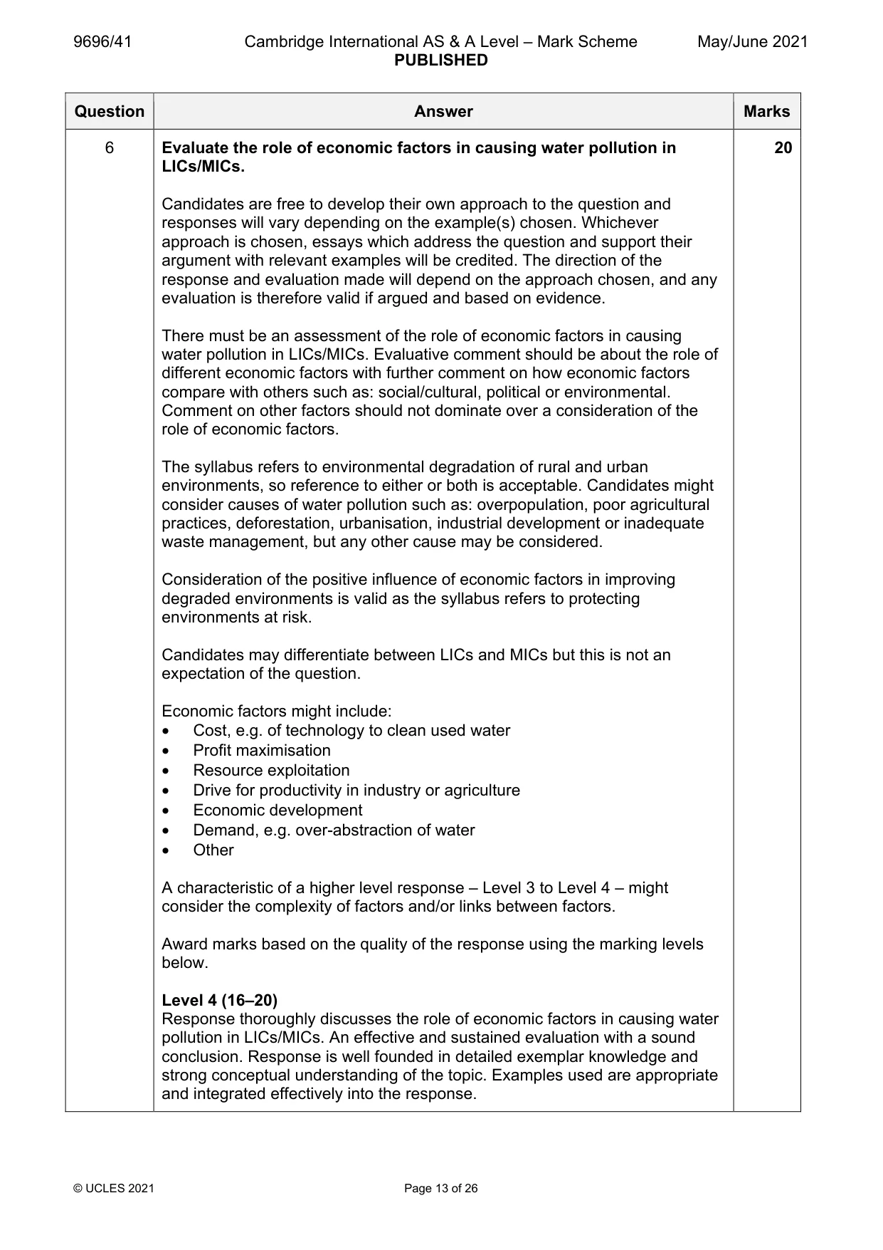Mark scheme, page 13 of 26
