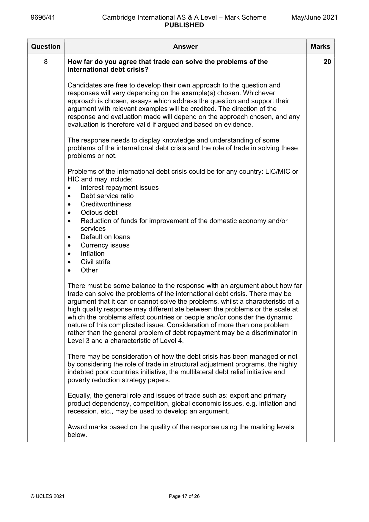 Mark scheme, page 17 of 26