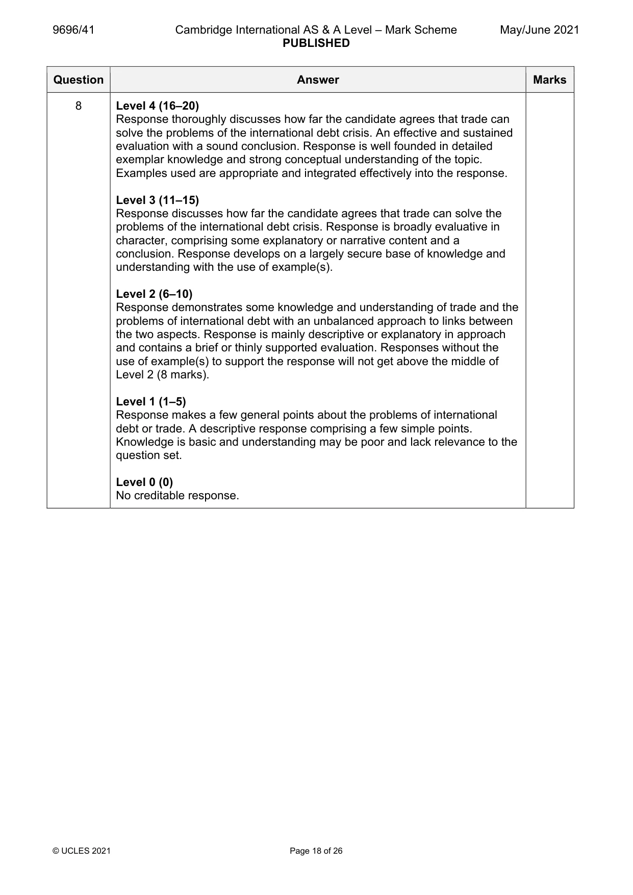 Mark scheme, page 18 of 26