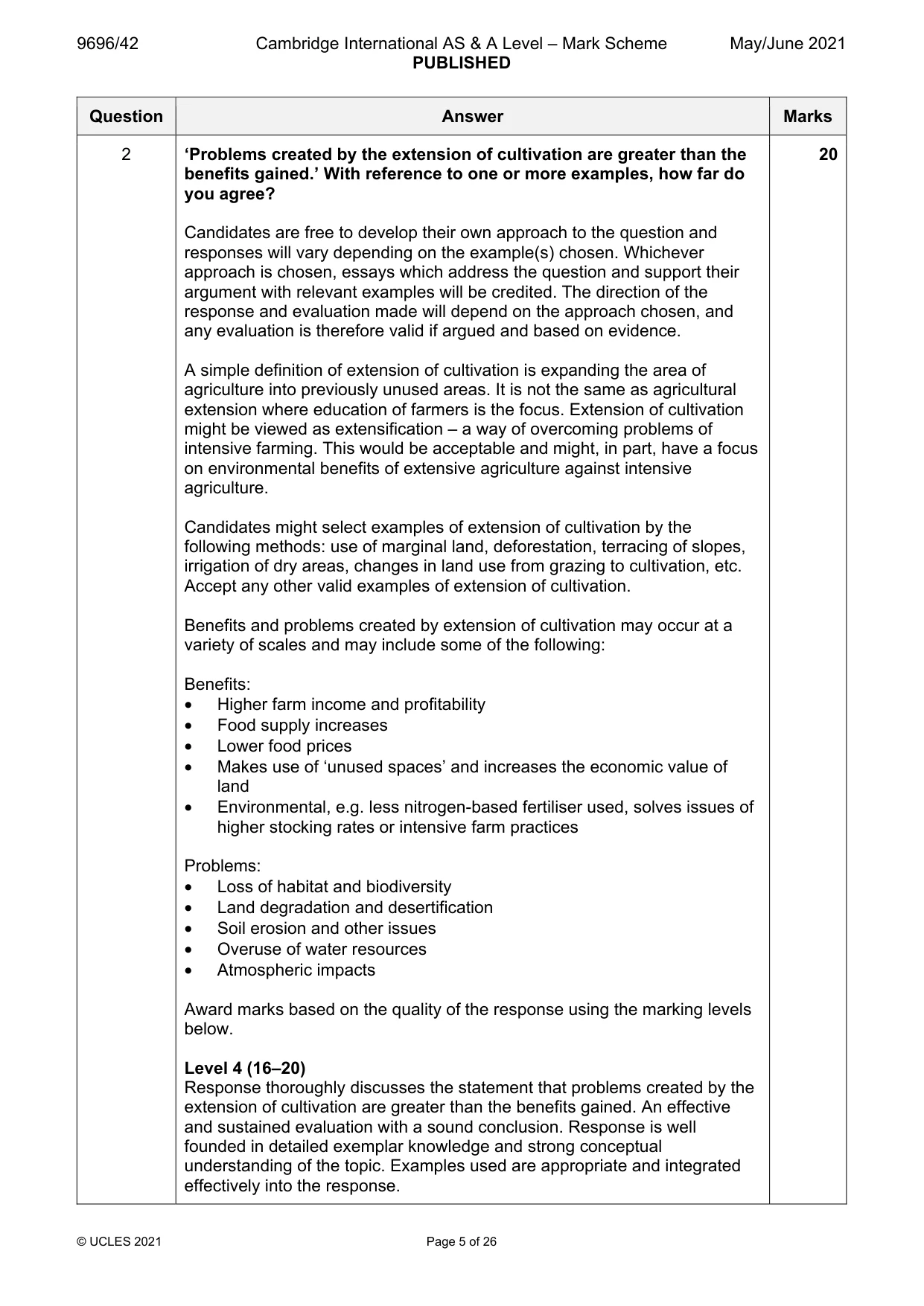 Mark scheme, page 5 of 26