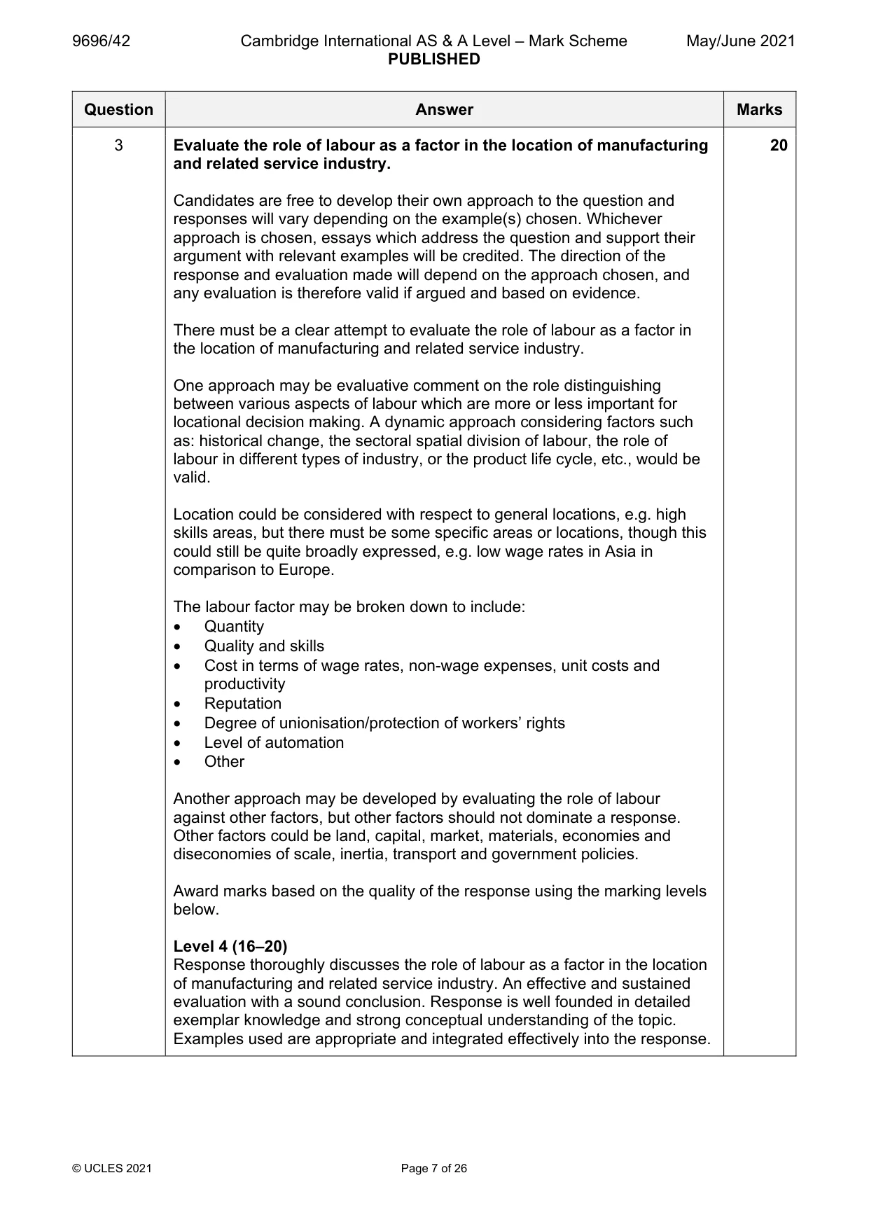 Mark scheme, page 7 of 26