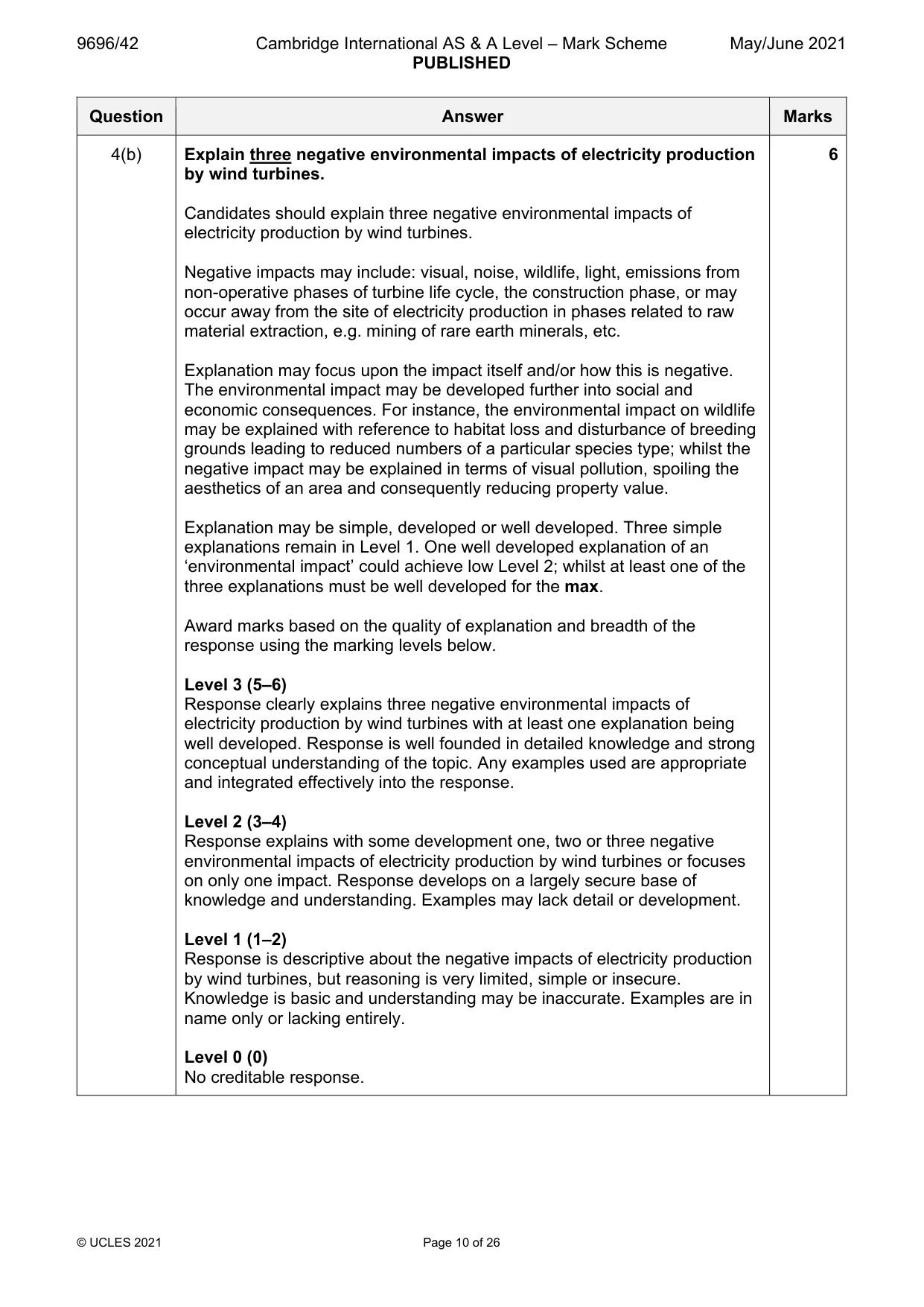 Mark scheme, page 10 of 26