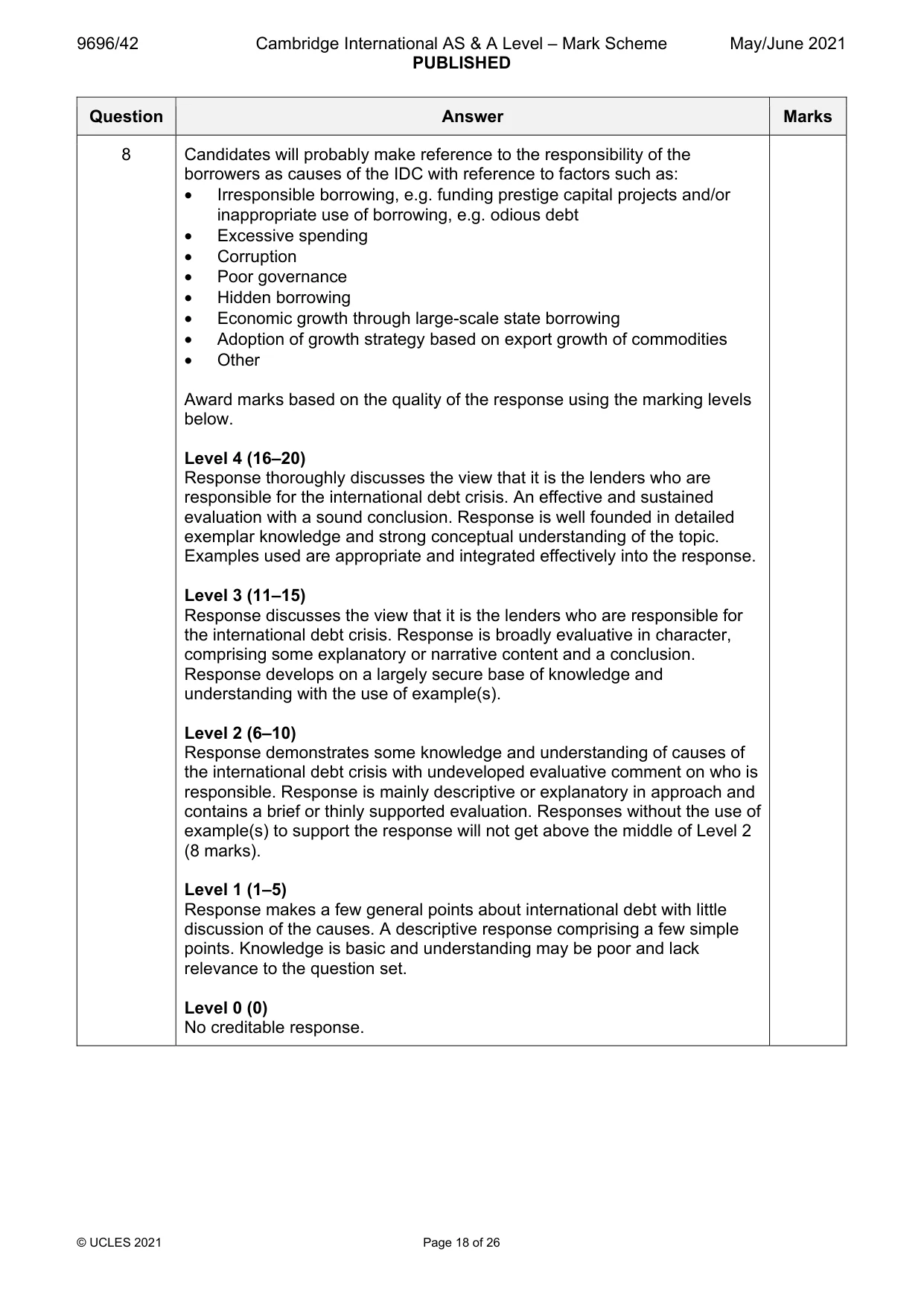 Mark scheme, page 18 of 26