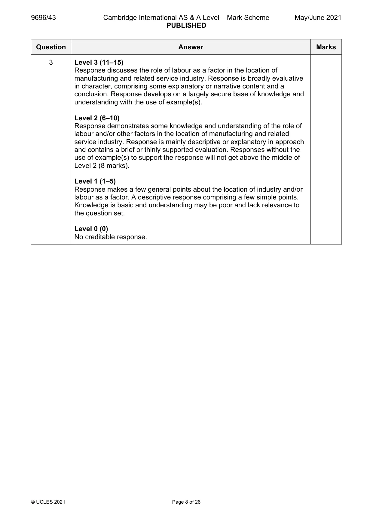 Mark scheme, page 8 of 26