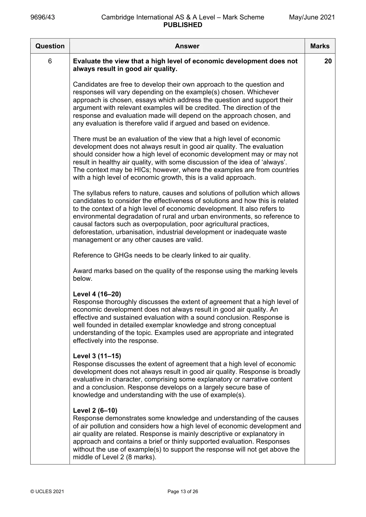 Mark scheme, page 13 of 26
