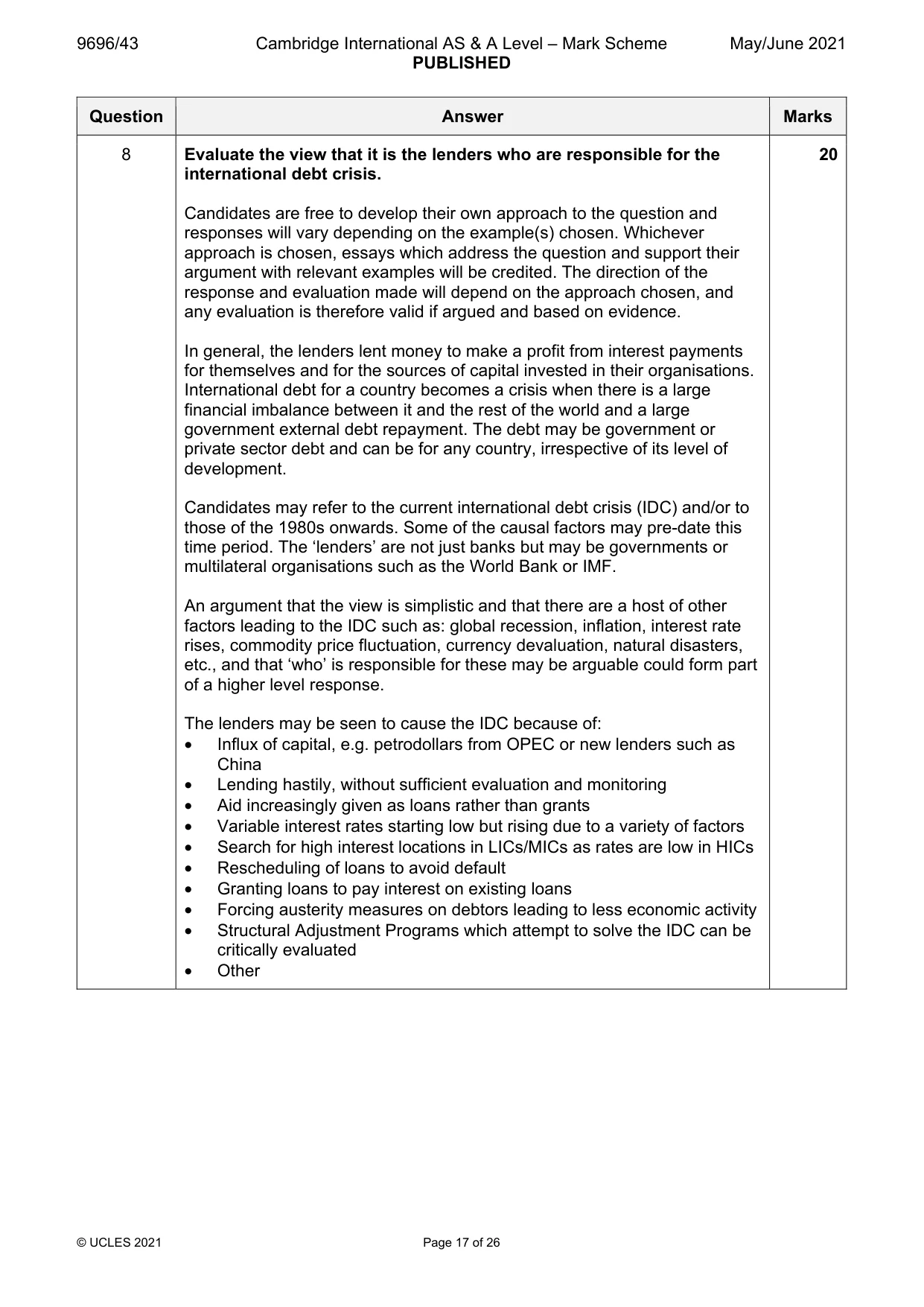 Mark scheme, page 17 of 26