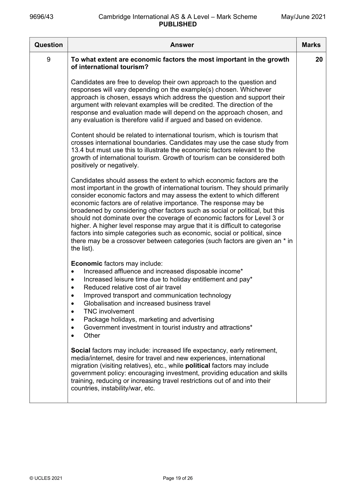 Mark scheme, page 19 of 26