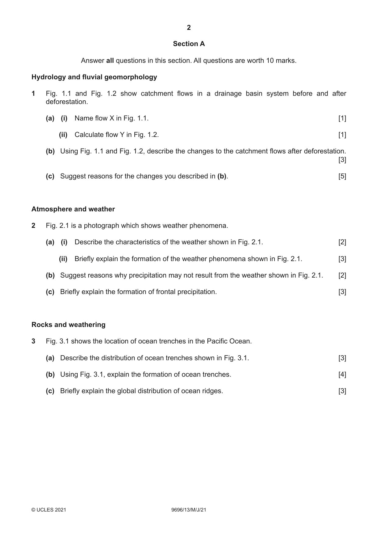 Cambridge A Level Geography 9696 2021 May/June Paper 1 · Variant 3 question paper, page 2 of 4