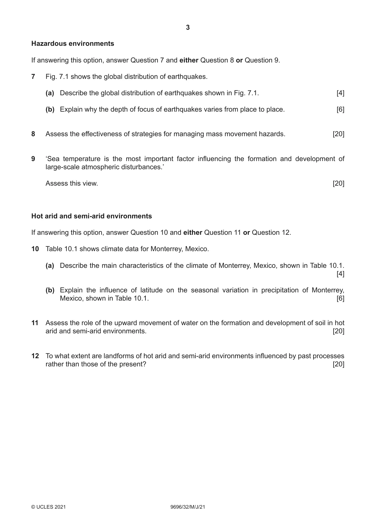 Cambridge A Level Geography 9696 2021 May/June Paper 3 · Variant 2 question paper, page 3 of 4