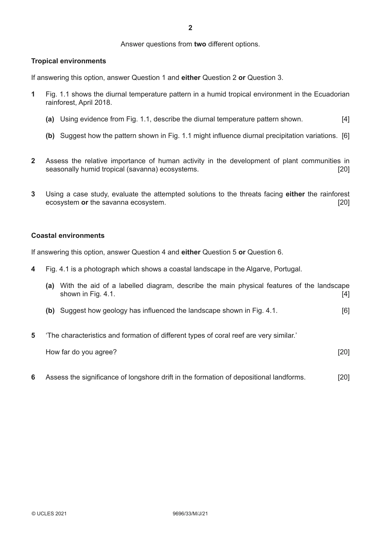 Cambridge A Level Geography 9696 2021 May/June Paper 3 · Variant 3 question paper, page 2 of 4